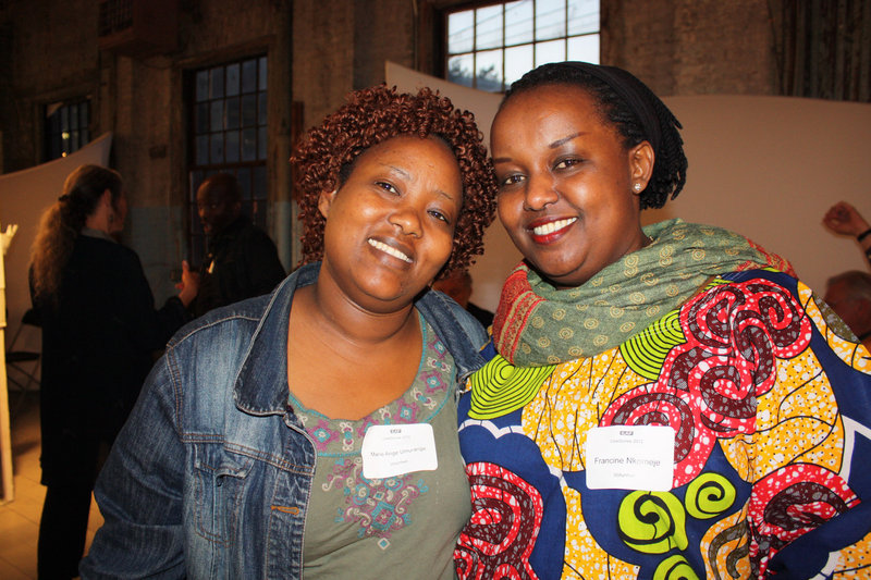 Volunteers Marie Ange Umurange and Francine Nkomeje.