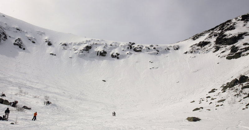 Tuckerman Ravine on Mt. Washington has been relatively uncrowded this spring despite a late blast of snow that produced above-average conditions. The Tuckerman Inferno race Saturday had an altered course because of conditions.