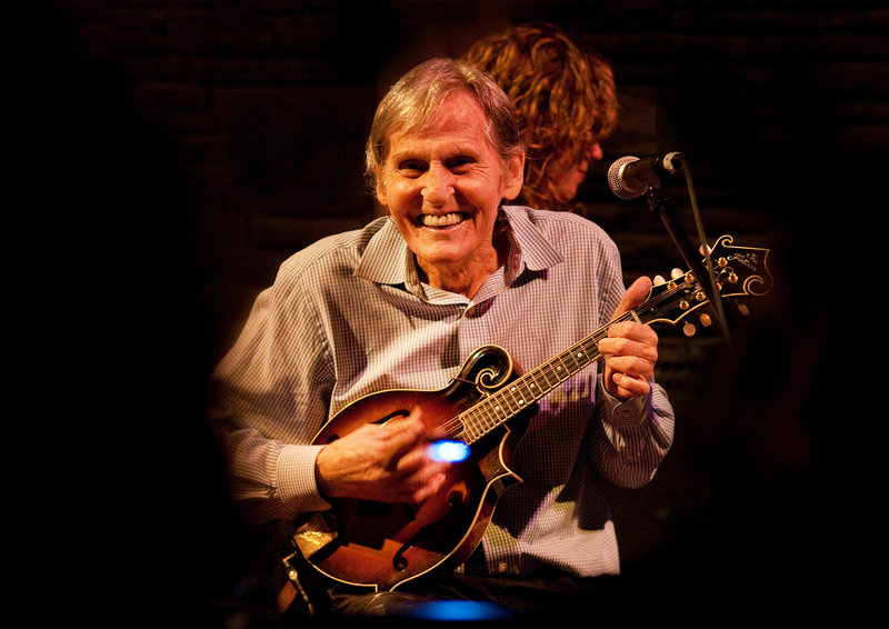 Levon Helm performs on the mandolin in 2010 at his barn in Woodstock, N.Y. While in The Band, he sang the hits “Up On Cripple Creek” and “The Night They Drove Old Dixie Down.”