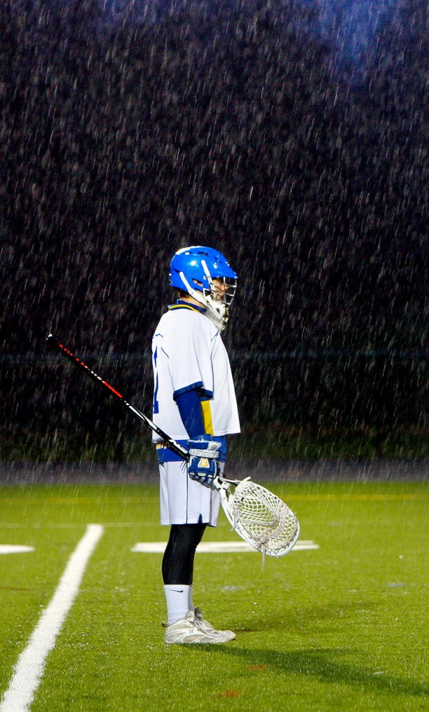 Falmouth goalie Connor Jordan was mostly a spectator in the driving rain in the first half against Greely, as his teammates scored the game’s first 11 goals.