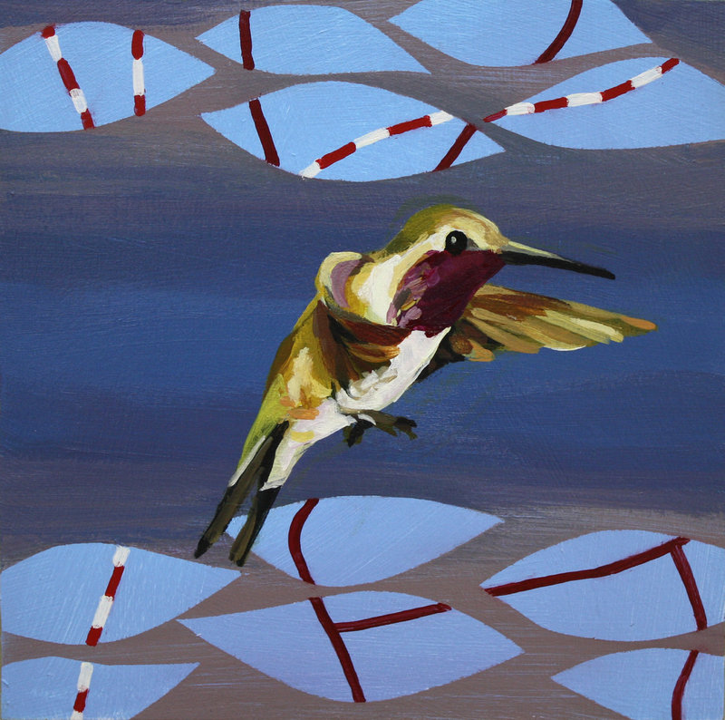 Liz Prescott's series features bird imagery.