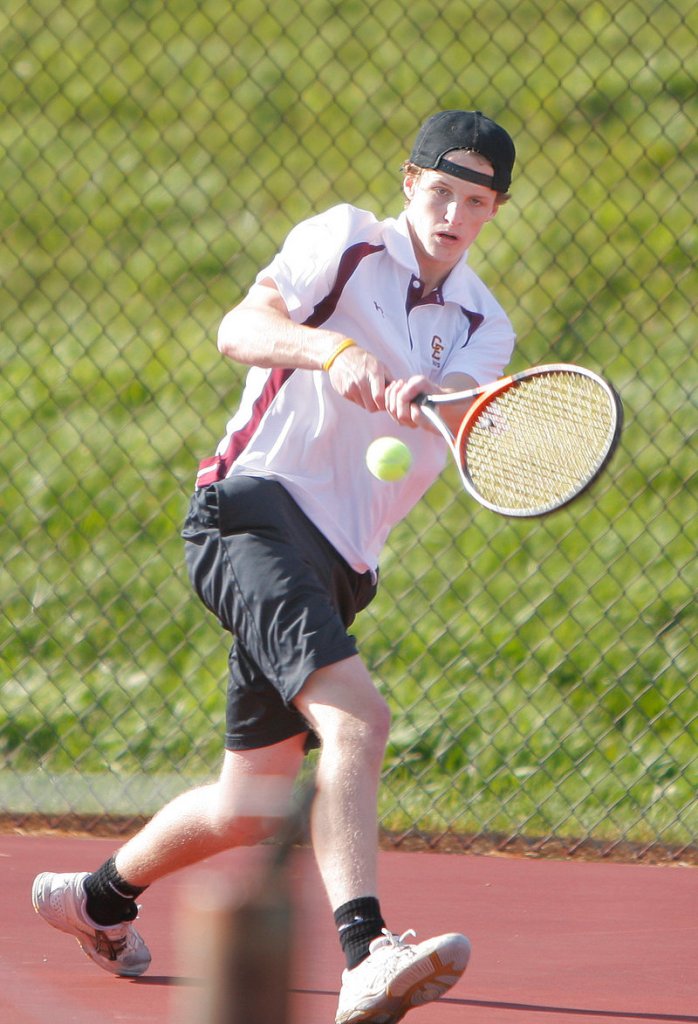 Eli Breed and his doubles partner, Sam Sherman, earned one of the two points for Cape Elizabeth with a 6-4, 6-4 victory.