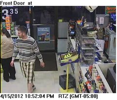Video image of suspect in the robbery of the Cumberland Farms on Elm Street in Saco.