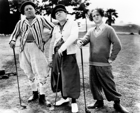 From left, Curly Howard, Moe Howard and Larry Fine.