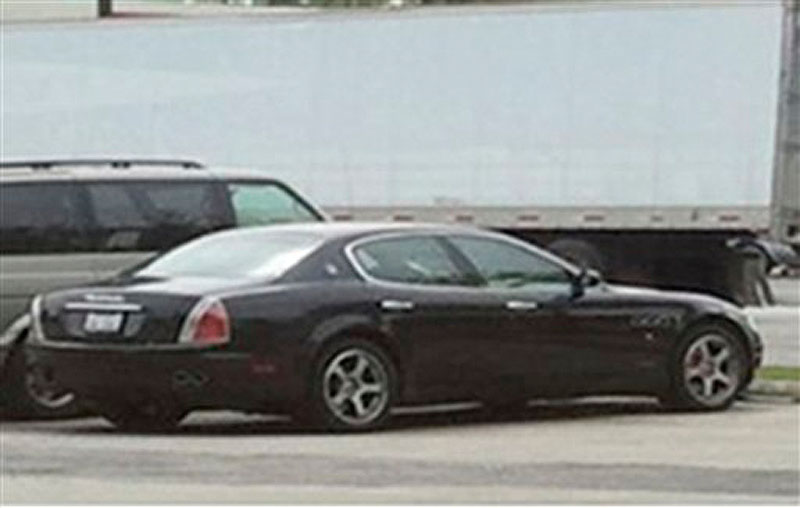 This undated photo provided May 15, 2012 by the Burbank Police Department shows a 2006 Maserati that was last known to be driven by Arnoldo Jimenez, 36, of Burbank, Ill., accused of first-degree murder in the slaying of 26-year-old Estrella Carrera shortly after they celebrated their wedding Friday, May 11, 2012. Carrera was found in her bathtub shortly after they celebrated their wedding with friends. Jimenez is the subject of a manhunt by the FBI and 32 law enforcement agencies. (AP Photo/Burbank Police Department)