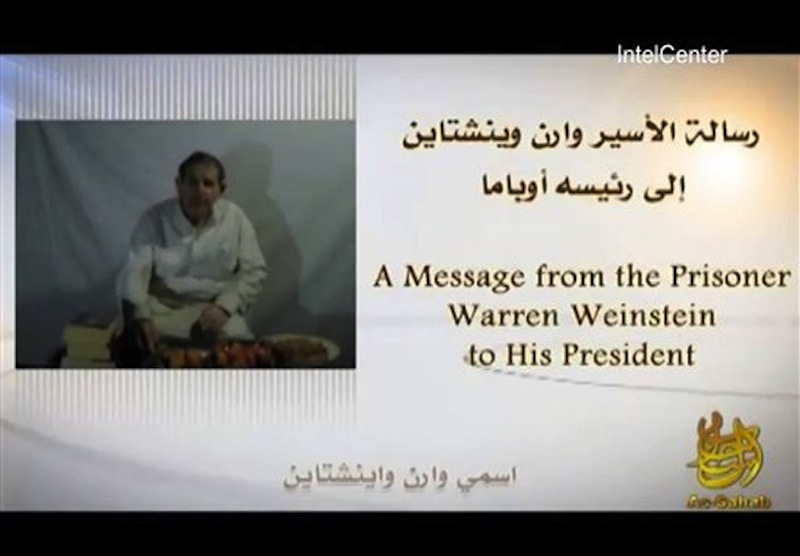 In an image provided by IntelCenter a still from the video released Sunday by al-Qaida of American hostage Warren Weinstein Weinstein said said he will be killed unless President Barack Obama agrees to the militant group's demands. (AP Photo/IntelCenter)