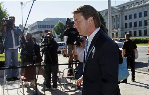 Former presidential candidate John Edwards arrives at the federal courthouse in Greensboro, N.C., today.
