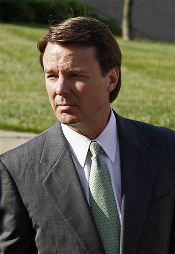 Former presidential candidate and Sen. John Edwards arrives at a federal courthouse in Greensboro, N.C., today. Edwards has pleaded not guilty to six counts related to campaign finance violations over nearly $1 million from two wealthy donors used to help hide the Democrat's pregnant mistress as he sought the White House in 2008.