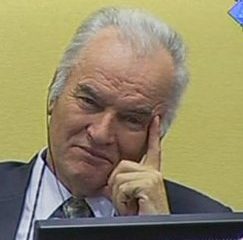 In this video image taken from ICTY video, former Bosnian Serb military commander Gen. Ratko Mladic is seen on the second day of his trial at the Yugoslav war crimes tribunal in The Hague, Netherlands, today.