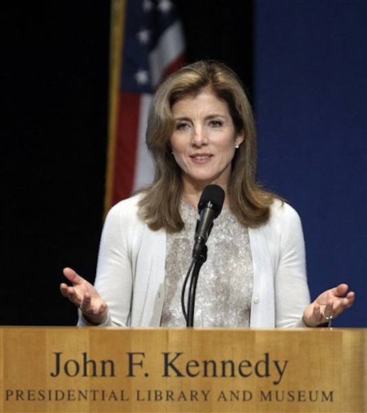 In this May 23, 2011 file photo, Caroline Kennedy addresses the John F. Kennedy Profiles in Courage Award ceremony at the John F. Kennedy Library & Museum in Boston. She is scheduled to present this year's awards during the annual ceremony on Monday, May 7, 2012. (AP Photo/Stephan Savoia, File)