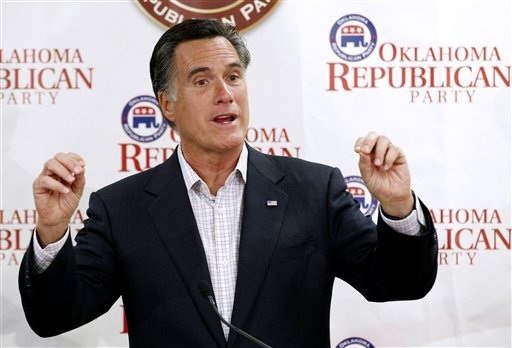 Republican presidential candidate Mitt Romney speaks in Oklahoma City on Wednesday.