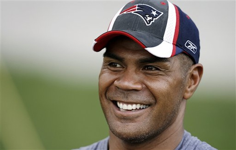 In this July 28, 2007 file photo, New England Patriots linebacker Junior Seau smiles during NFL football training camp in Foxborough, Mass. Police say Seau, a former NFL star, was found dead at his home in Oceanside, Calif., Wednesday, May 2, 2012, after responding to a shooting there. He was 43. (AP Photo/Winslow Townson, File) NFL