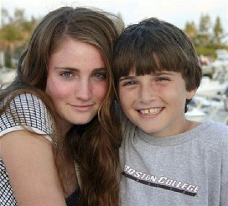 This undated photo released by the Keegan family shows Marina Keegan, left, and her brother Pierce, of Wayland, Mass. Marina, who graduated from Yale less than a week earlier, died at the scene of an automobile crash in Dennis, Mass., Saturday, May 26, 2012. Her writing had been published in The New York Times, and she had accepted a job at The New Yorker. Her final Yale Daily News column was widely shared on social media, where she had implored her classmates to "make something happen to this world." (AP Photo/Keegan Family)
