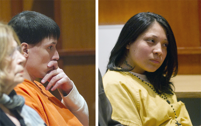 Shawn Batchelder and Karla Wilson at their sentencing in Superior Court on Thursday.