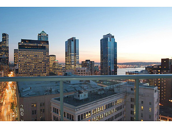 The view from the Escala, a luxury condominium in Seattle and the setting for the steamy novel, "50 Shades of Grey."