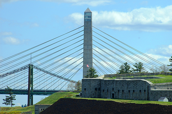 The Penobscot Narrows Bridge observatory provides a 360-degree view from 437 feet above the Penobscot River.