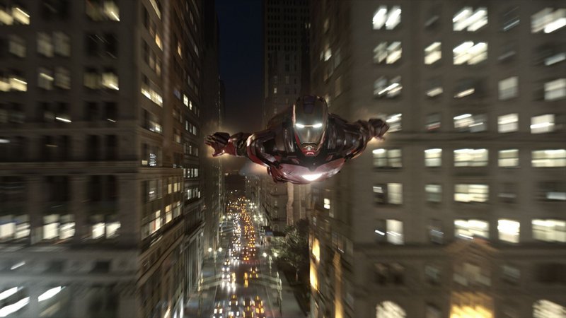 Iron Man (Robert Downey Jr.) avoids traffic in “The Avengers,” which opens Friday.