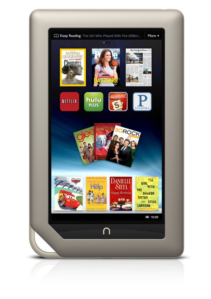 Barnes & Noble Inc. and Microsoft Corp. are teaming up to create a new Barnes & Noble subsidiary that will house the digital and college businesses of the bookseller and include a Nook application for Windows 8. The Nook tablet is shown here.
