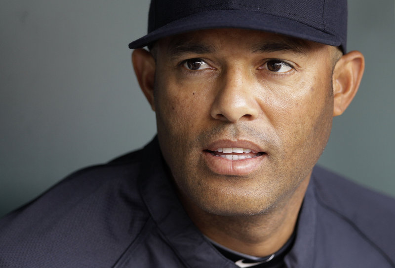 Mariano Rivera tore his ACL while shagging fly balls in center field before a game with the Royals on Thursday.