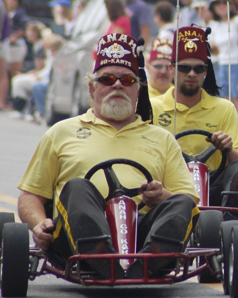 Marvin Tarbox, a member of the Anah Temple Shrine in Bangor, shown driving a go-cart in a parade, was killed last fall when his cart overturned while he was performing a ramp stunt in Newcastle during the Damariscotta Pumpkinfest. His memory is being honored May 20, when the Anah Shrine hosts the first Marvin Tarbox Memorial Drive.