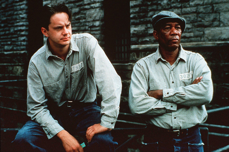 Tim Robbins and Morgan Freeman in “The Shawshank Redemption”