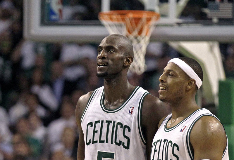 Kevin Garnett, left, and Paul Pierce have played large roles in Boston owning a 3-1 series lead over Atlanta.