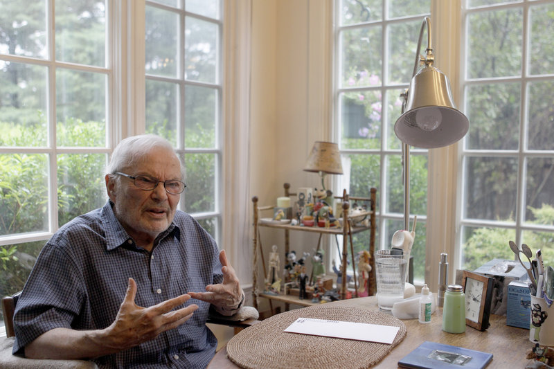 Children’s book author Maurice Sendak conducts an interview at his home in Ridgefield, Conn., last year. He died Tuesday at age 83.