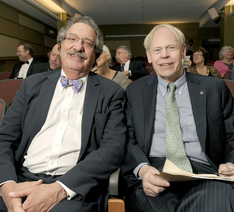 S. Donald Sussman, left, Earle G. Shuttleworth Jr., each received Maine College of Art honorary doctorates and Art Honors for their leadership in art philanthropy and community service.