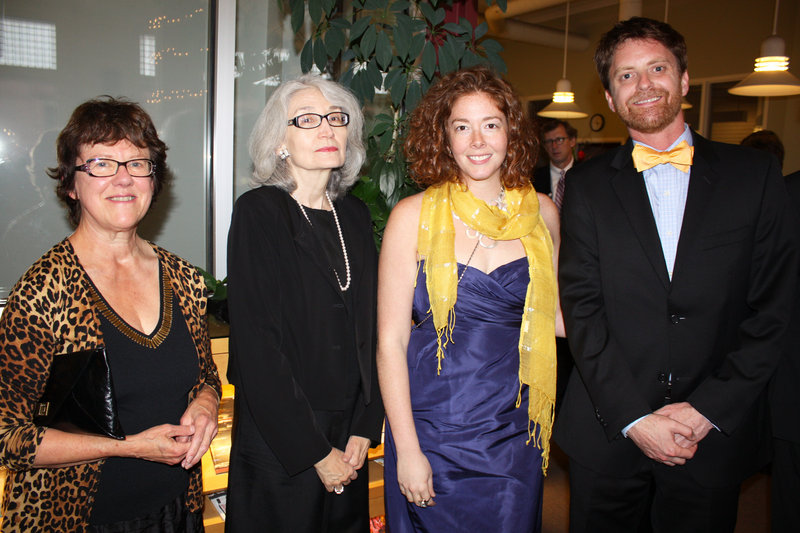 Joining in the Art Honors celebration, from left, artists Dudley Zopp; Judith Daniels, chair of the Maine Center for Contemporary Art board; Harris Parnell of Bath and Chris Korzen of Portland.