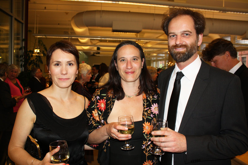 At the Art Honors, Emily Bruce, left, artist Tanja Hollander and Nat May, executive director of Space Gallery.