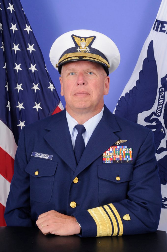 Vice Adm. John Currier, a native of Westbrook, will become vice commandant of the Coast Guard during a military change of watch ceremony today at Fort Lesley J. McNair.