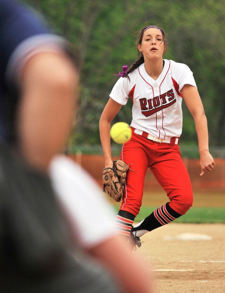 Erin Bogdanovich of South Portland improved to 9-1, allowing five hits and striking out six in an 18-1 win Monday at Biddeford.