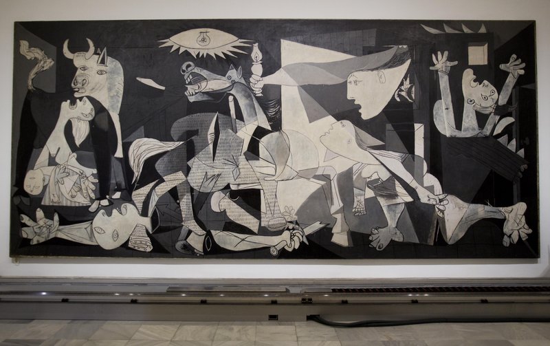 Picasso’s “Guernica” hangs at the Reina Sofia Museum in Madrid.