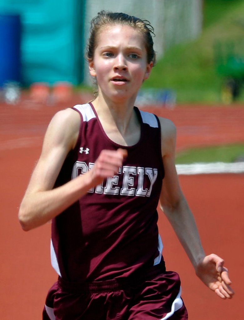 Greely's Kirstin Sandreuter won the girls' 1,600 meters Saturday at the WMC championships. Sandreuter's time was 5:11.31.