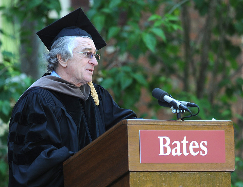 Robert De Niro tells Bates grads he saved nearly $6,000 by eschewing college in his youth. “If I had waited until now,” he joked, “I could have saved around a quarter of a million.”