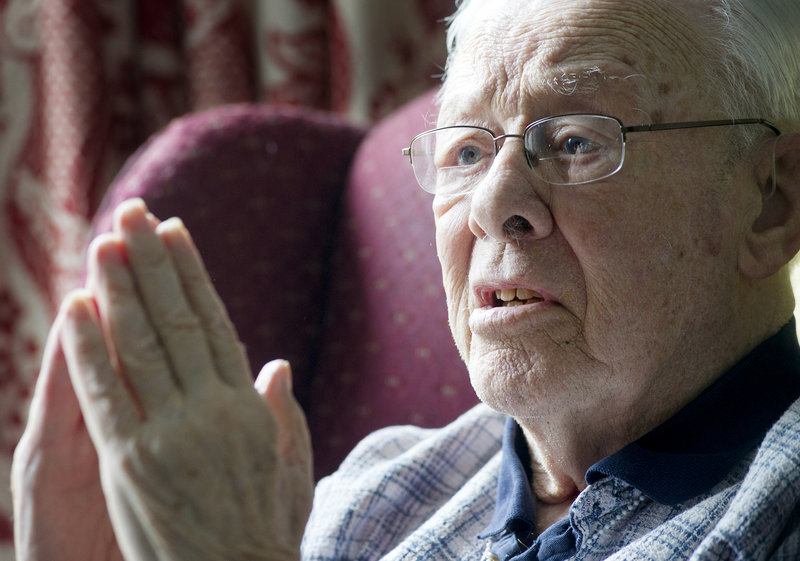 Ninety-two-year-old Jim Robinson, a World War II veteran and resident of Scarborough, recalls a terrifying storm that struck while he was serving aboard the USS McKee in the South Pacific.