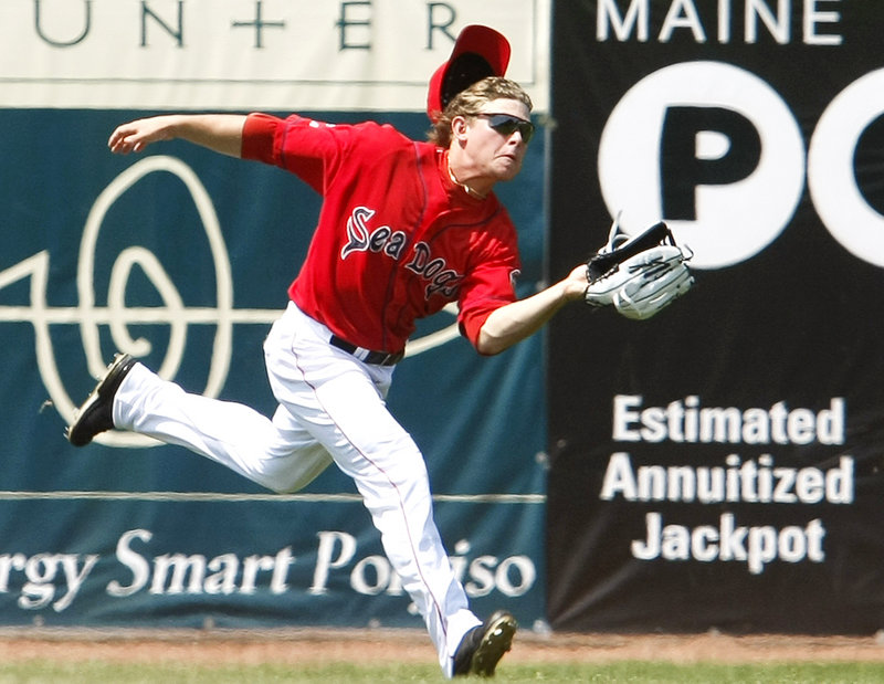 Zach Gentile is normally an infielder for the Portland Sea Dogs but he made his mark in left field Sunday as he was forced into service by a bevy of injuries. Portland’s makeshift lineup lost to New Britain, 3-0.