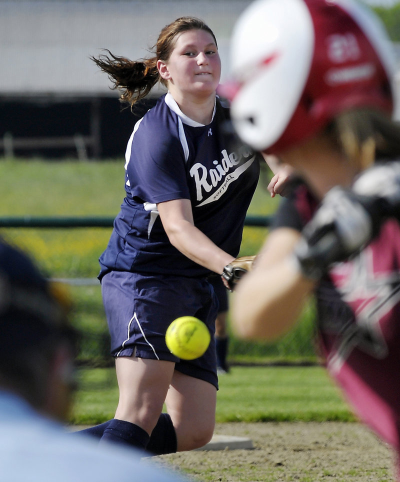 Sarah Harriman pitched an outstanding game for Fryeburg Academy, allowing three runners over the final six innings, finishing with 10 strikeouts and one walk.