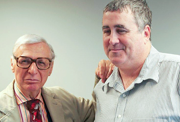 The Amazing Kreskin, left, and Steve Woods, an independent candidate campaigning to be Maine's next U.S. senator, are show here in an image from Kreskin's website.