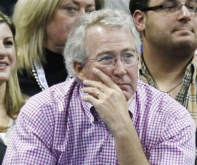 Aubrey McClendon, CEO and chairman of the board of Chesapeake Energy Corp., watches the Oklahoma City Thunder play an NBA game in Oklahoma City.