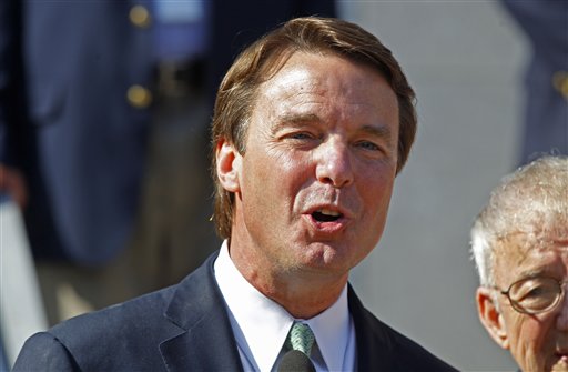 Ex-presidential candidate John Edwards speaks outside a federal courthouse after the jury's verdict in his trial on charges of campaign corruption in Greensboro, N.C., on May 31, 2012.