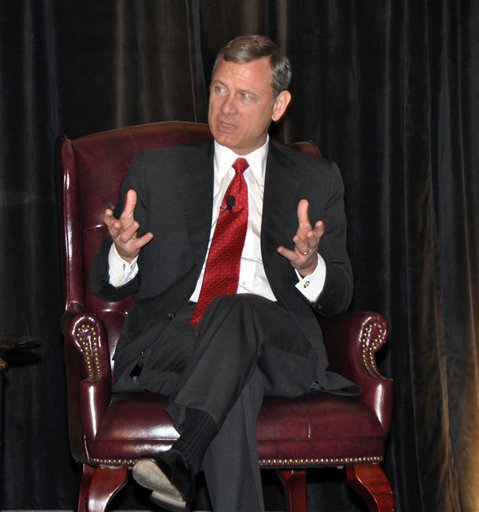 U.S. Supreme Court Chief Justice John Roberts, participating today in a program by the Judicial Conference of the District of Columbia Circuit in Farmington, Pa.