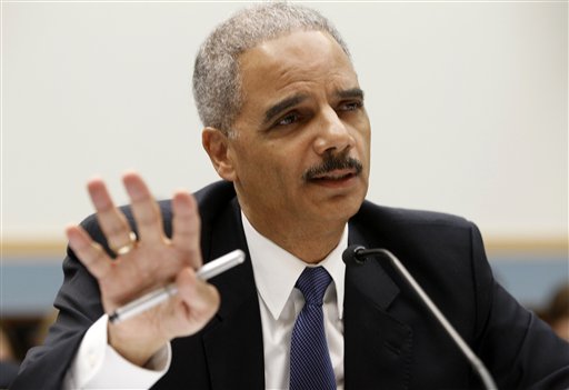 Attorney General Eric Holder testifies on Capitol Hill in Washington, Thursday, June 7, 2012. (AP Photo/Charles Dharapak)