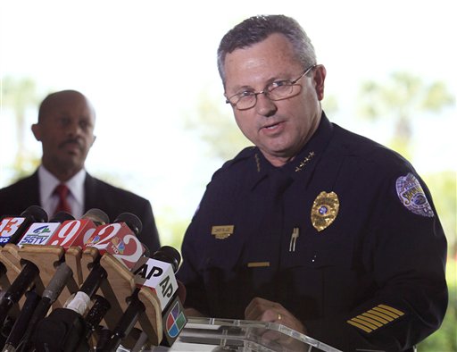 Sanford Police Chief Bill Lee speaks to the the media during a news conference in this March 22, 2012, photo.
