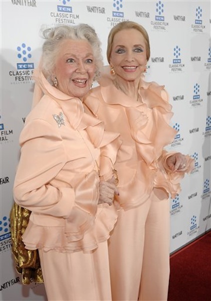 This April 22, 2010 file photo shows actresses Ann Rutherford, left, and Anne Jeffreys at the premiere of the newly restored feature film "A Star Is Born" in Los Angeles. Rutherford, who played Scarlett O'Hara's sister Carreen in the 1939 movie classic "Gone With the Wind," died at her home in Beverly Hills, Calif. on Monday, June 11, 2012. She was 94. (AP Photo/Dan Steinberg, file)