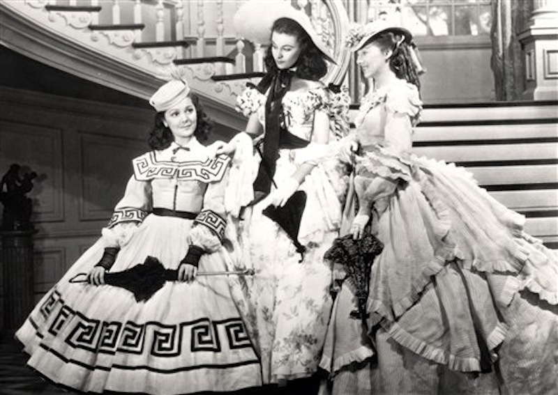 This undated image from the film "Gone with the Wind" provided by New Line Cinema shows, from left, Ann Rutherford, Vivien Leigh and Evelyn Keyes. Rutherford, who played Scarlett O'Hara's sister Carreen in the 1939 movie classic "Gone With the Wind," died at her home in Beverly Hills, Calif. on Monday, June 11, 2012. She was 94. (AP Photo/New Line Cinema)