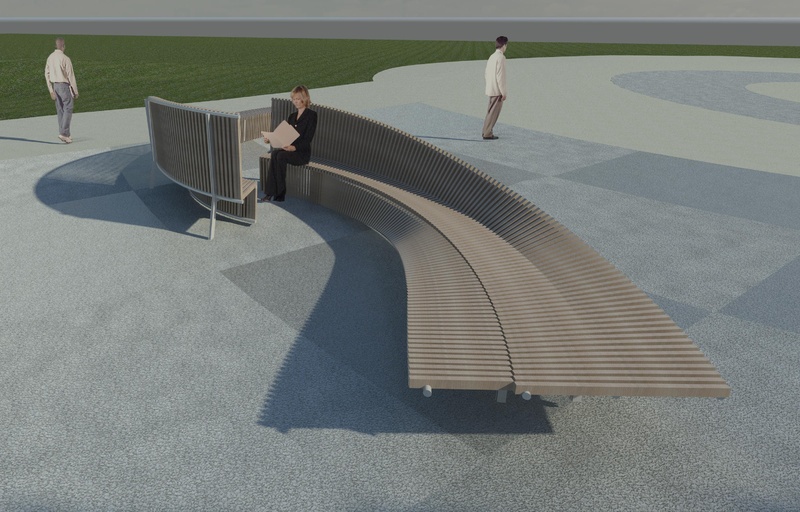 Late Monday, councilors approved this design by SkyeDesign Studios for seating sculptures along the Bayside Trail.