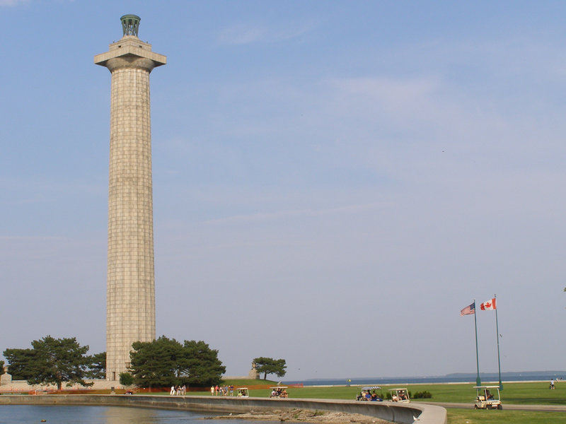Perry’s Victory and International Peace Memorial on South Bass Island in Lake Erie, which commemorates Commodore Oliver Hazard Perry’s victory in the 1813 Battle of Lake Erie.