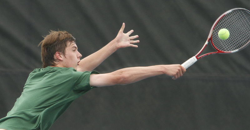 Patrick Ordway is looking to help Waynflete win its fifth consecutive state title in the Class C boys’ tennis final against George Stevens Academy.