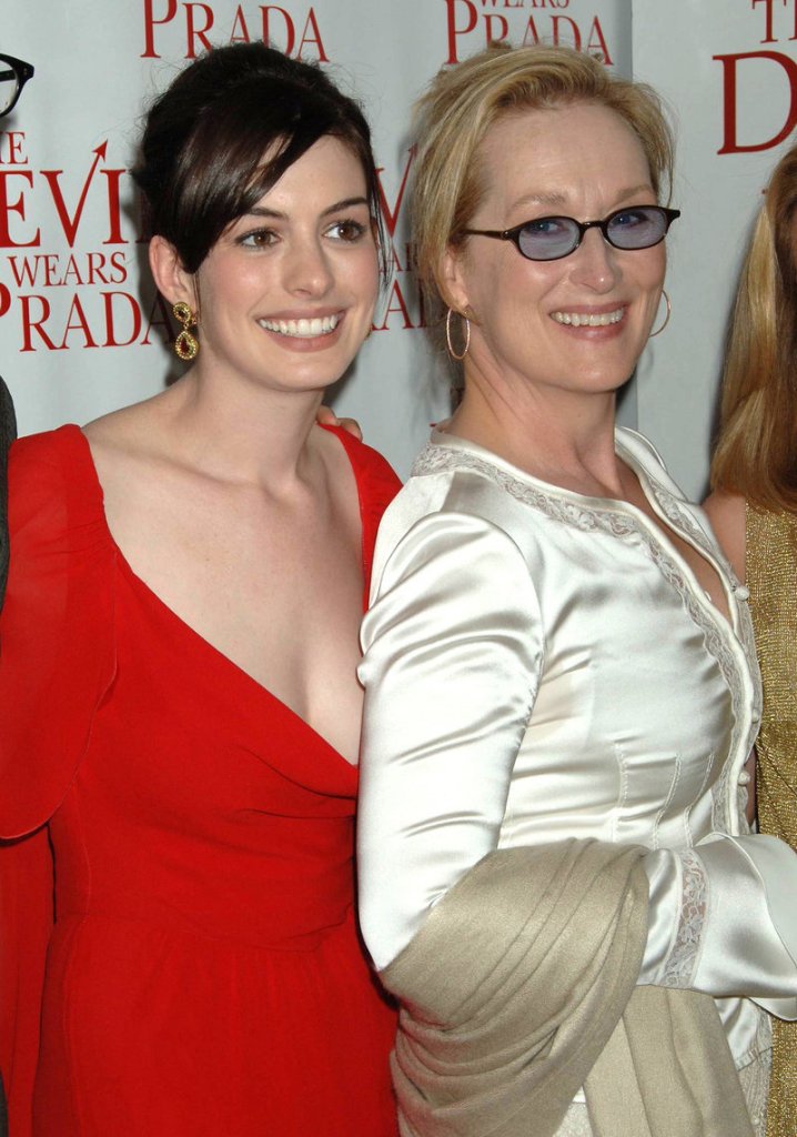 Anne Hathaway, left, and Meryl Streep